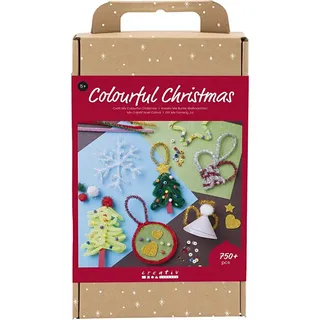 Creativ Company Kreativbox Bunte Weihnachten, Weihnachtsfiguren, verschiedene Farben, 1 Box