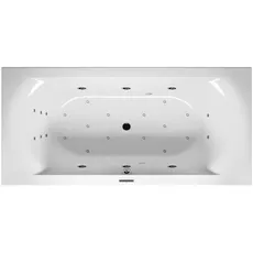 RIHO Linares Rechteck-Badewanne, Version links, mit Joy-System, 2-Sitzer, weiß, B14, Ausführung: 200x90x49,5cm, Nutzinhalt: 270 Liter