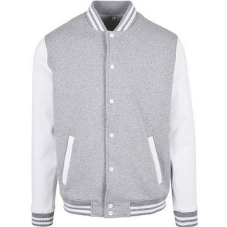 Build Your Brand Basic College Jacket Jacke, Heather Grey/White, XL