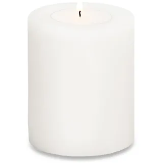 EDZARD Teelichthalter Dauerkerze Cornelius, weiß, Höhe 9 cm, Durchmesser 8 cm, beidseitig verwendbar für Normale Teelichter und höhere Teelichter mit Kunststoffhülle, hitzebeständig bis 90 Grad