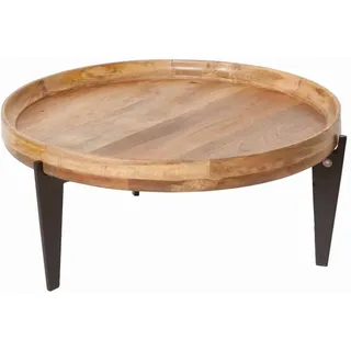 Beistelltisch 'Tom Tailor', rund 75 cm Massivholz, Metall Mango
