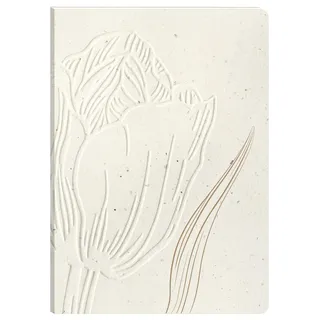 Clairefontaine 813067C - Notizbuch Tulip paper, mit flexiblem Einband DIN A6 10,5x14,8 cm, 64 Blatt, blanko, 1 Stück
