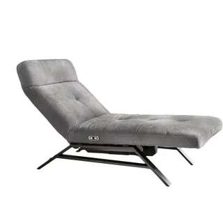 Kawola Liege Ameriva Grau Velvet , Grau, Silberfarben , Textil , Füllung: Schaumstoff , 80x110x158 cm , Gartenmöbel, Gartenliegen, Relaxliegen