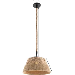 Gewebte Pendelleuchte, rustikales Design, 60W Max Glühbirne, für den Innenbereich, hellgelb