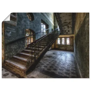 ARTland Wandbild ARTLAND "Lost Place - Treppen", grau (farbe bild(er): grau), B:80cm H:60cm, Papier, Bilder, als Leinwandbild, Poster in verschied. Größen