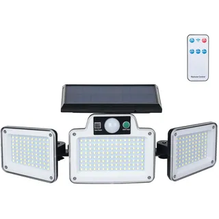 GRIFEMA Solar Strahler mit Bewegungsmelder schwarz 280 LEDs 2400mAH IP65