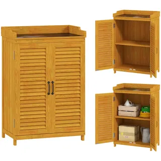 Outsunny Gartenschrank Holz , 40x98.5x65.5 cm , Gartenzubehör, Geräteschuppen