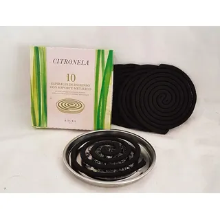 Roura Duftkerze in Dose, Spirale, Zitronella, Wachs, Einheitsgröße, Grün, 10 Stück