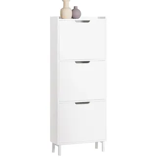SoBuy Schuhschrank 50 x 129 x 19 cm geschlossen/offen / weiß