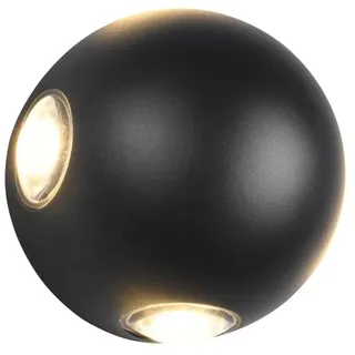 Trio Leuchten LED Außen Wandleuchte Avisio 246760432, Aluminium Druckguss Schwarz matt, inkl. 4x 2 Watt LED