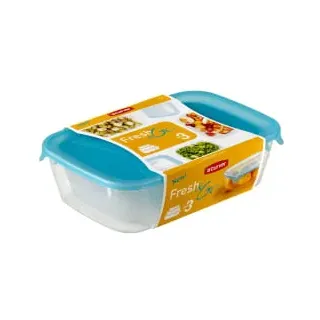 Curver Frischhaltedose transparent 25,8 x 16,8 x 7,4 cm 2 l 3-teiliges Set