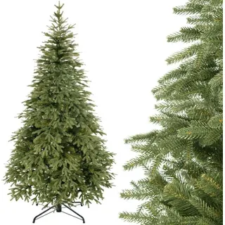 SPRINGOS Künstlicher Weihnachtsbaum Premium Fichte 240 cm Spritzguss 3D-Weihnachtsbaum Christbaum Rotfichte inkl. Metallständer