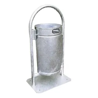 VAR Rohrbogenständer RB 004, mit Bodenplatte, Inhalt: ca. 60 Liter, Farbe: moosgrün
