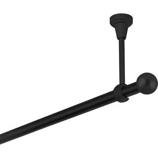 Gardinenstange 540 cm 1-läufig Schwarz Matt 19 mm - stabil, mit Kugel, Komplettset, für Wand- & Deckenmontage - Schwarz