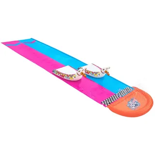 Bestway H2OGO! 2er-Wasserrutsche mit aufblasbaren Lama-Schwimmtieren, 487 x 138 cm, 52320