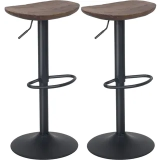 YOUNIKE Barhocker, Ulme, oval, hohe Stühle, Barhocker, Sitzfläche für Küche, Bar, Vintage, verstellbar, drehbar, Metall, drehbar, Braun, Holz