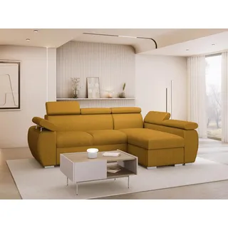 Mirjan24 Eckcouch Cord 2-Sitzer Braun