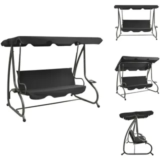 vidaXL Hollywoodschaukel mit Sonnendach Anthrazit - Hollywoodschaukeln - Grau