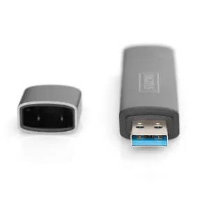Digitus Dual Card Reader Hub USB 3.0 Speicherkartenlesegerät, silber