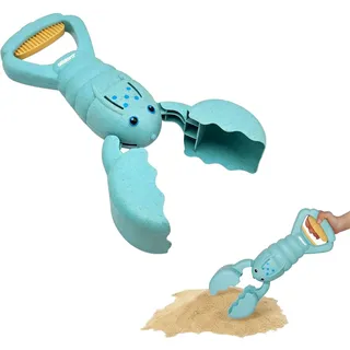 alldoro 63171 Sandgreifer Hummer hellblau, Robustes eco Sandspielzeug für Kinder, Sandkasten-Krabbe, leicht & einhändig bedienbar, 34 cm