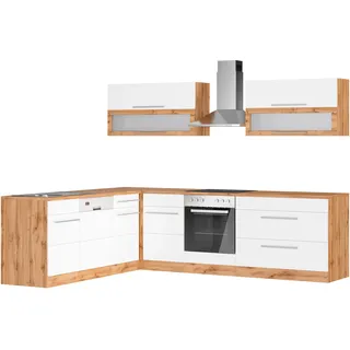 kochstation Winkelküche L-Form 220 x 270 cm weiß