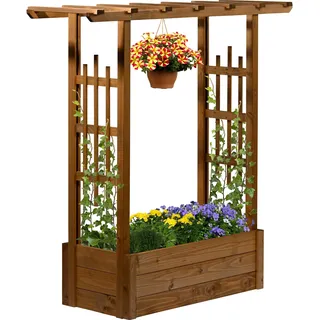 Dobar Pflanzkasten Pergola 117 x 39 x 119 cm Braun