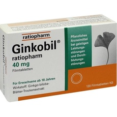 Bild GINKOBIL ratiopharm 40 mg Filmtabletten 120 St