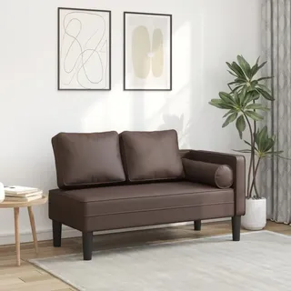 Möbel Chaiselongue mit Kissen Braun Kunstleder - Recamieren 4007566 - Braun