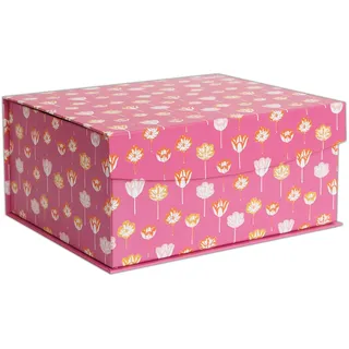 RHS Aufbewahrungsbox aus Karton, klein, Blüten-Design, Geschenkboxen, Heimdekoration, mit magnetischem Deckelverschluss, dekorativer Geschenkkorb, Bastelorganizer, Andenken und Speicher