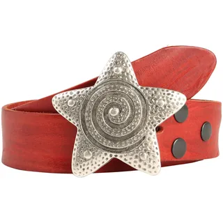Rettungsring Gürtel Ledergürtel, mit austauschbarer Schließe »Seestern Silber«, rot