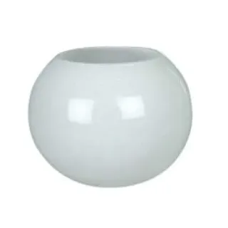 Weiße Kugelvase, große Kugelvase, Glaskugel, Höhe: 24 cm, Durchmesser ca 30 cm, Öffnung oben ca 17 cm