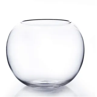 WGV Schale Glasvase, Durchmesser 20,3 cm, Höhe 16,5 cm, offene Breite 9,5 cm, (mehrere Größen wählbar), klare Blasen-Übertopf, Terrarium, Fischschale für Hochzeit, Heimdekoration, 1 Stück (VBW0008)