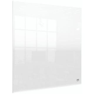 NOBO Mini-Whiteboard für Tisch- oder Wandmontage, Tragbar, Trocken Abwischbares Acrylglas, Rahmenlos, 300 x 300 mm, Inklusive Markerstift und Montagepads, Durchsichtig, 1915616