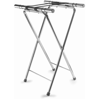 Lacor - 61870 - Support Hospitality Tabletts, Für alle Arten von Tabletts, maximale Stabilität, rutschfeste Füße, faltbar, Edelstahl, 41.5x52x82 cm