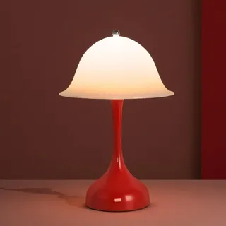 meoaow Nachttischlampe LED Tischlampe Kabellos - Akku Tischleuchte Touch Dimmbar 2000K-6500K Tischlampen USB Aufladbare Batterie Rot Nachttischlampen Modern Design Tischleuchten für Esstisch Esszimmer