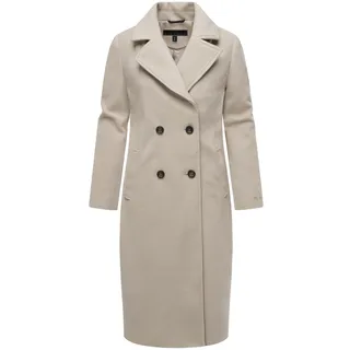 Navahoo Damen, lange Übergangsjacke Mantel in Woll-Optik mit Reverskragen Sternlein 14 Bone Gr. XXL - XXL