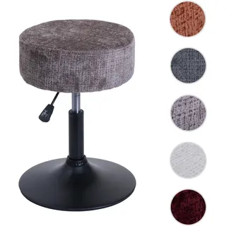 Hocker HWC-C22, Sitzhocker Schminkhocker, höhenverstellbar drehbar Ø 37cm Stoff Chenille (465g/m2) F