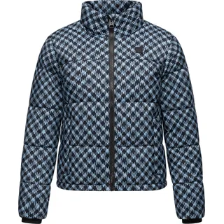 Ragwear Winterjacke "Winterjacke Serah Print" ohne Kapuze wasserdichte Winter Steppjacke mit Hahnentritt Muster, cloud