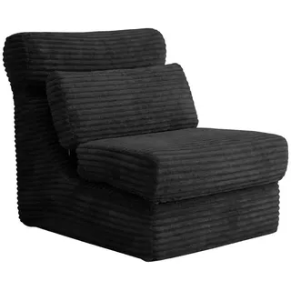 Urban Meuble Schlafsessel 2-in-1 Bodensofa & Schlafsessel in Cord-Optik Montagefreii , Schwarz , Textil , 83x83x83 cm , Wohnzimmer, Sofas & Couches, Schlafsofas, Schlafsessel