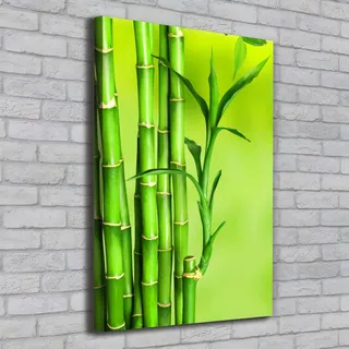 Tulup® Leinwandbild - 70x100cm - Wandkunst - Drucke auf Leinwand - Leinwanddruck - Wohnzimmer Wanddekoration XXL - Wohnung Deko Kunstdrucke - Blumen & Pflanzen - Grün - Bambus - Grün