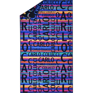 Carlo Colucci Strandtuch »Matteo«, (1 St., Strandtuch 100 x 180 cm), in auffälliger Jacquard-Optik und Carlo Colucci Schriftzügen blau