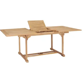 Ausziehbarer Gartentisch 150-200 x 100 x 75 cm Massivholz Teak