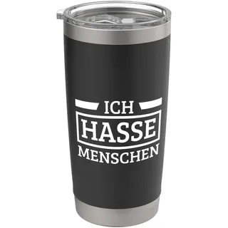 Ich Hasse Menschen Lustige Misanthrop Sprüche Doppelwandiger Edelstahl-Thermobecher