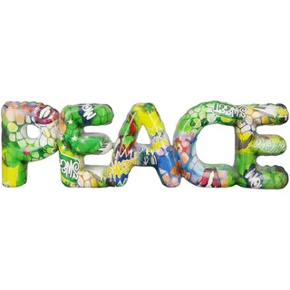 Casablanca Deko Schriftzug Buchstaben Skulptur Peace im Street Art Desig - aus Kunstharz - Accessoire Dekoration Wohnzimmer Geschenk - Höhe 13 cm