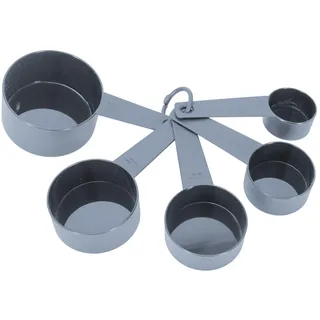 LILY COOK, KP0067, Set mit 5 Messlöffeln in Schwarz, optimale Präzision beim Kochen und Backen, ergonomisch und leicht zu reinigen, Größe, Schwarze Farbe