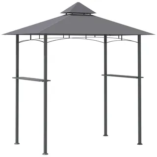 Outsunny Grillpavillon 2,05 x 1,48 m Grau/Schwarz