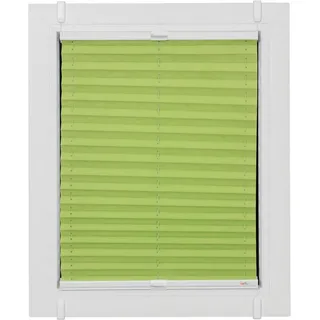 SUNLINES Plissee One Size Style Crush, blickdicht, ohne Bohren, verspannt, Klemmfix, Zubehörfarbe weiß, zum Klemmen grün 110 cm x 210 cm