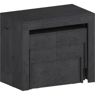 Tisch- und Stuhlset Dadamoni, Mehrzweckkomposition, Set mit Konsole und 2 ausziehbaren Bänken, 100 %  Italy, 66 x 25 x 45 cm, Schiefer - Grau