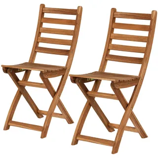 Butlers Gartenstuhl (2er Set) Lodge , Braun , Holz , 36x86x50 cm , Gartenmöbel, Gartensessel, Gartenstühle