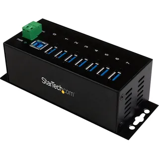 Startech 7 Port Industrial USB 3.0 -metal Dockingstation - Black